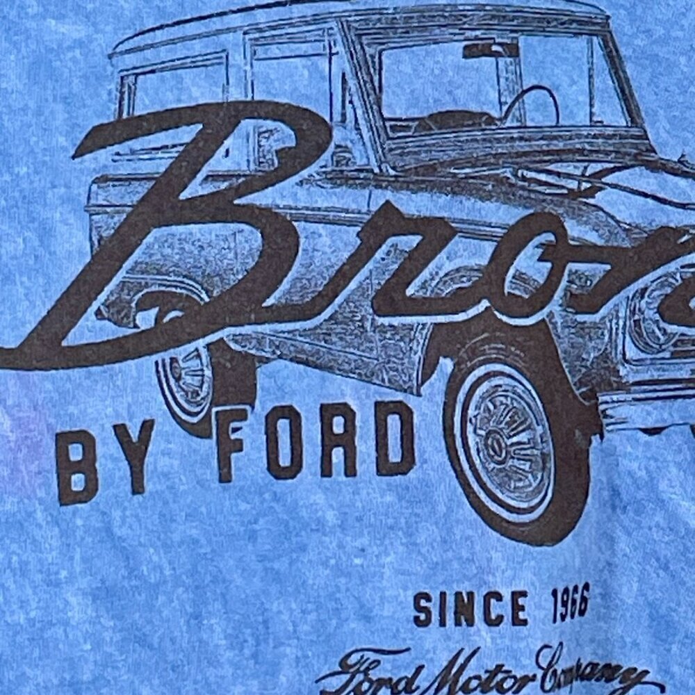 NWOT Ford Bronco Graphic Crop Top Blue Vintage-Style Tee Oversized Fit XL - Picture 7 of 9